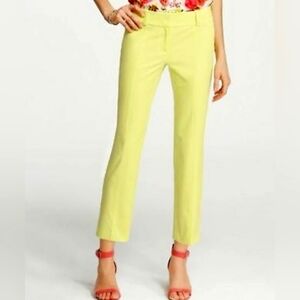 NWT Ann Taylor Crop Lemon Lime Stretch Chinos Size 0